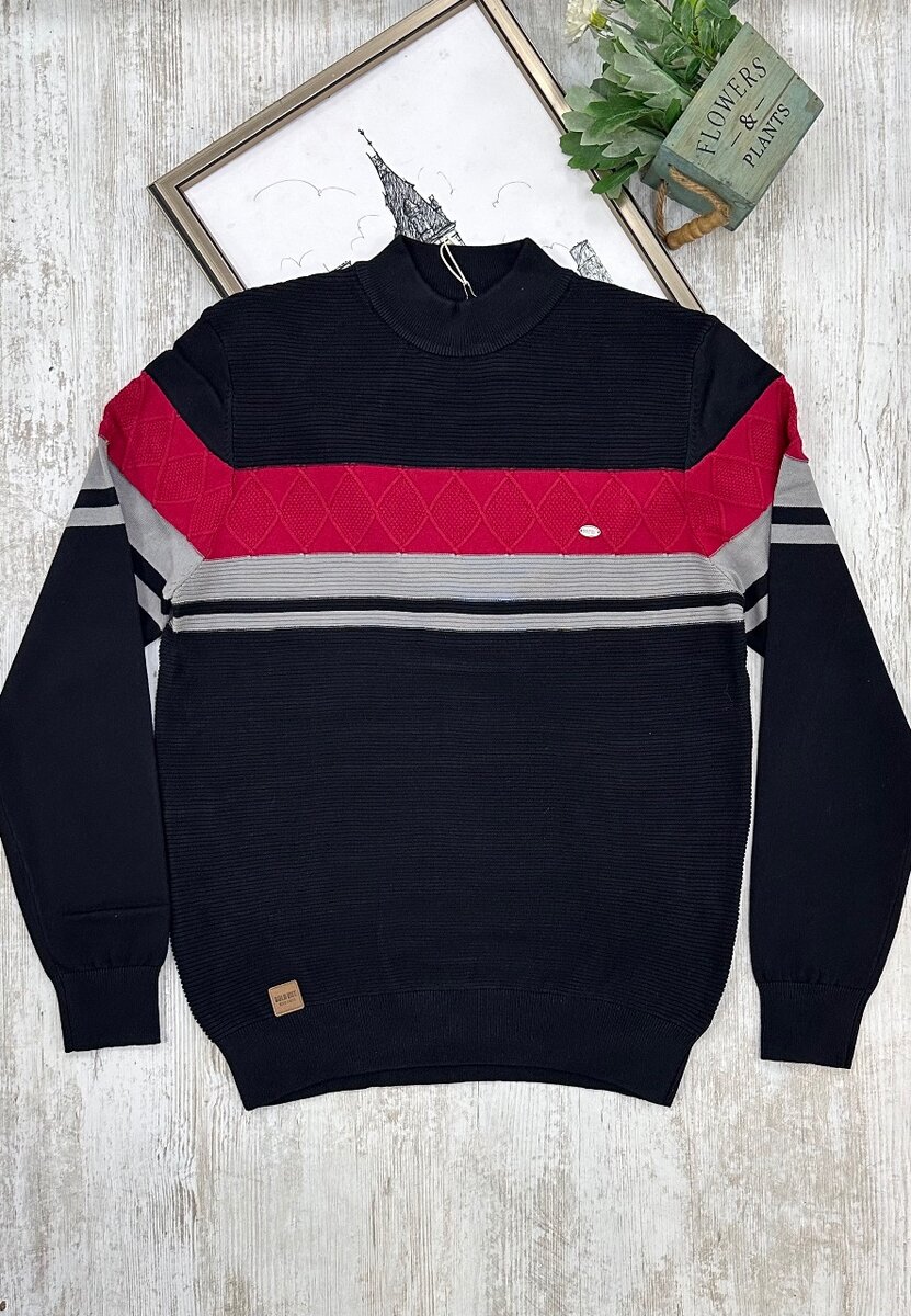 Pulls en maille à col montant homme