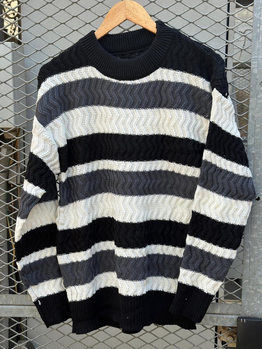 Pull en maille rayé pour homme