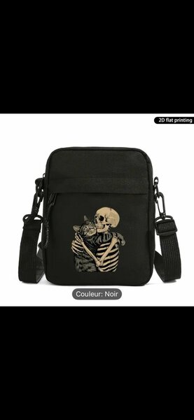 Sac bandoulière motif crâne