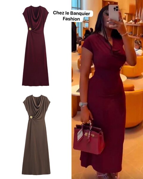 Robe élégante avec broche