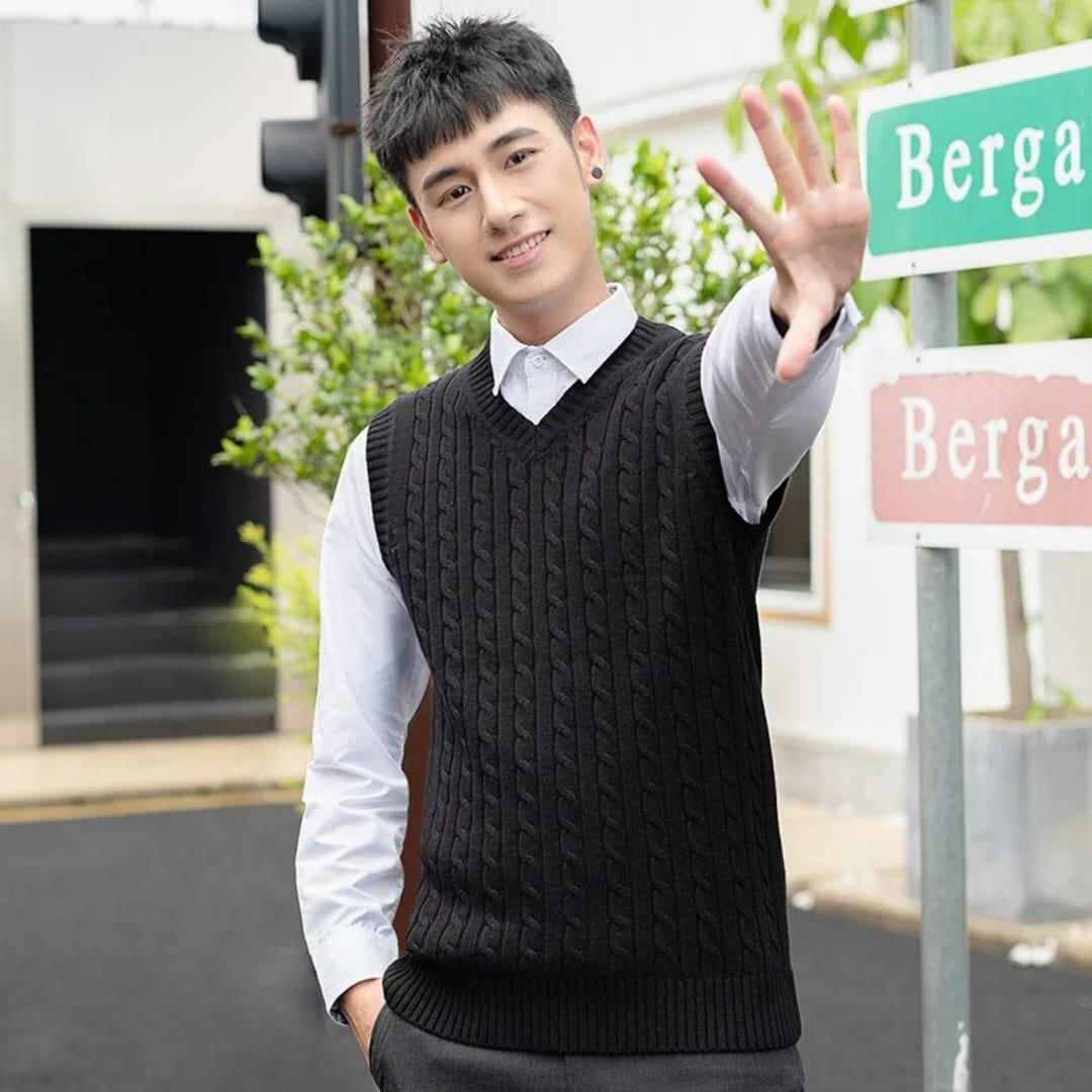 Pull sans manches câblé élégant