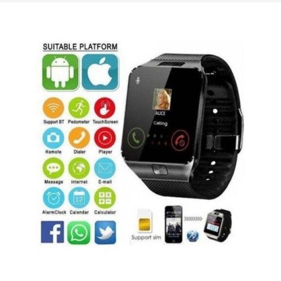 Montre Noire À Carte Sim + Sd