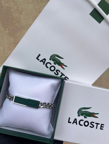 Bracelet Lacoste en cuir et acier