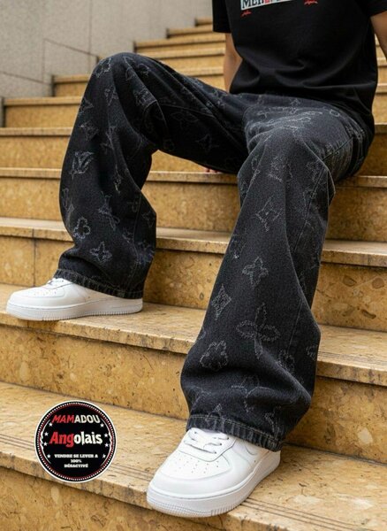 Jean large imprimé tendance