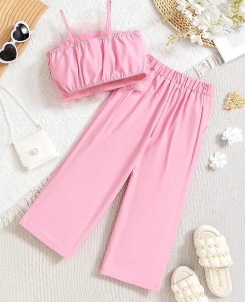 Ensemble fille rose élégant