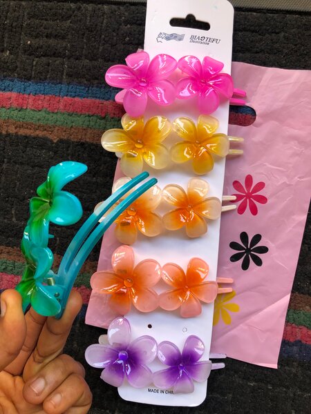 Pinces à cheveux fleurs colorées