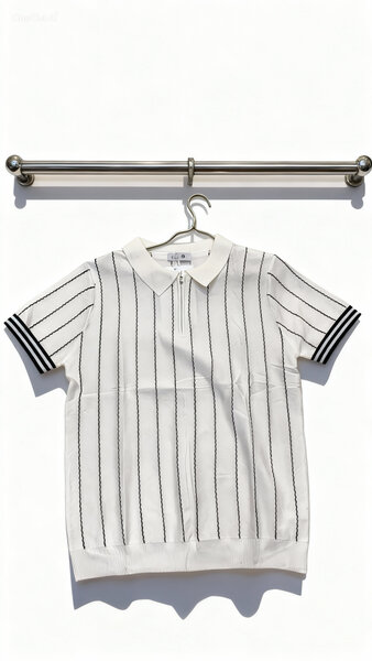 Polo rayé blanc élégant