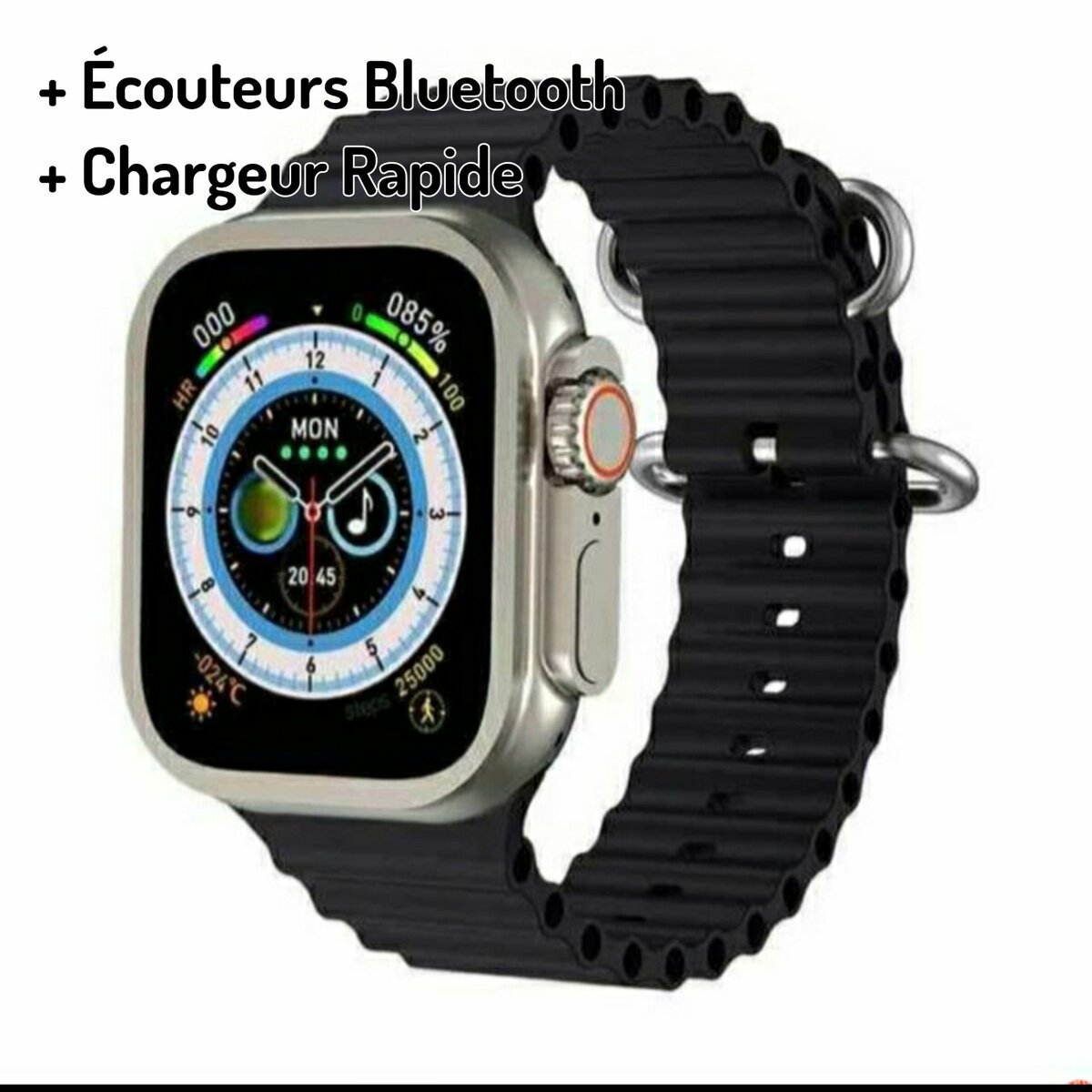 Montre connectée x9,  3 en 1, Écouteur, Chargeur, homme Femm
