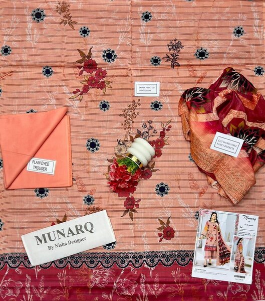 3 Pcs Women's Unstitched Lawn