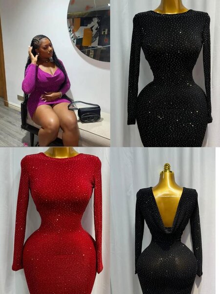 Robe moulante scintillante