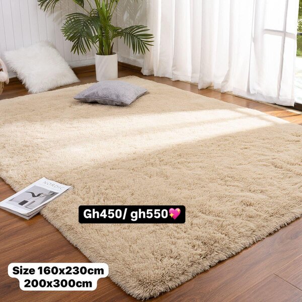 Fluffy carpet beige 160x230