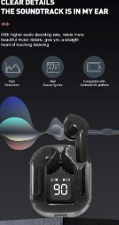 EARBUDS AIR 31 AIRPODS WIRELESS EARBUDS WITH CRYSTAL TRANSPARENT CASE WITH TYPE C CHARGING|EARBUDS BLUETOOTH 5.3 