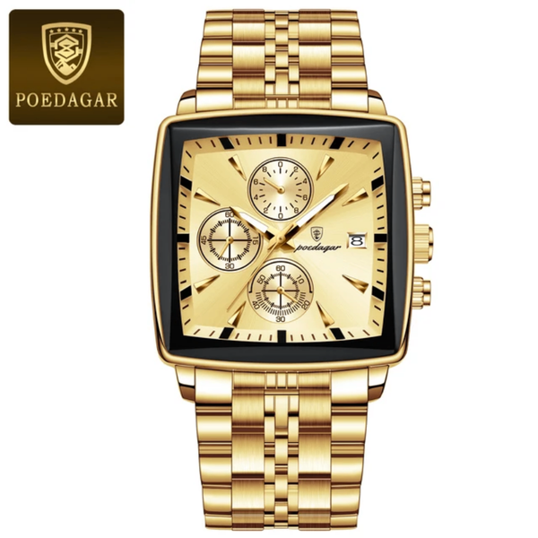 Montre Homme Carré Dorée Poedagar