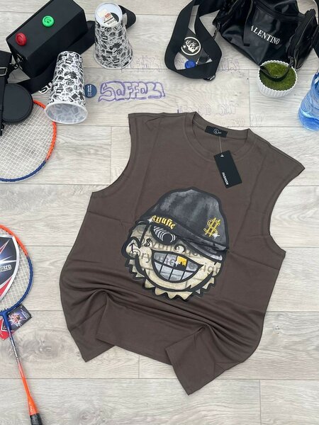 Débardeur imprimé graphique urbain