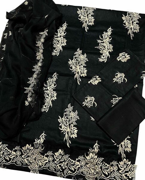 Front full embroidery lawn 3pc unsatich