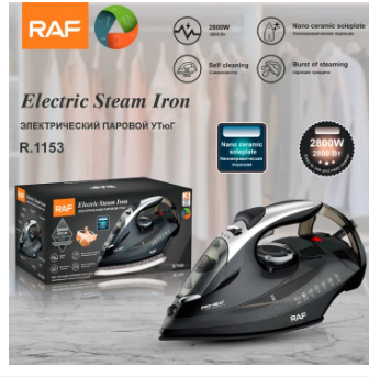 Continuous Steam Iron Scarlet/ Silver Crest/ RAF R.1204/1106/1201/1248/1262/1153/1210/1211 Electric Steam Iron full size Non Stick Plate 1200-2400 Watts High Quality Cord/Cordless Steam Burst Irons