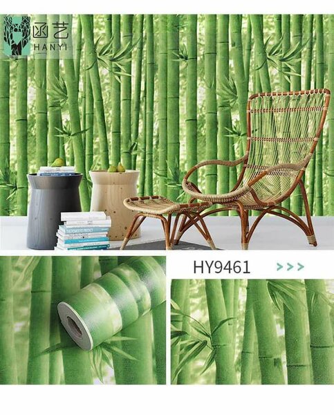 Papier peint Bambou Vert