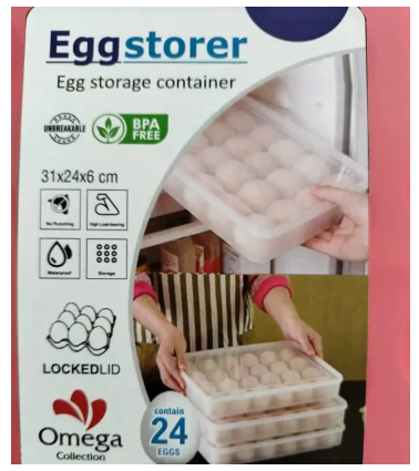 Egg Container for Refrigerator -15 And 24 Egg Holder with Lid and lock| Egg Tray for Storage (Pack of 1)