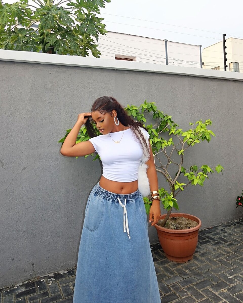 Jupe longue en jean tendance