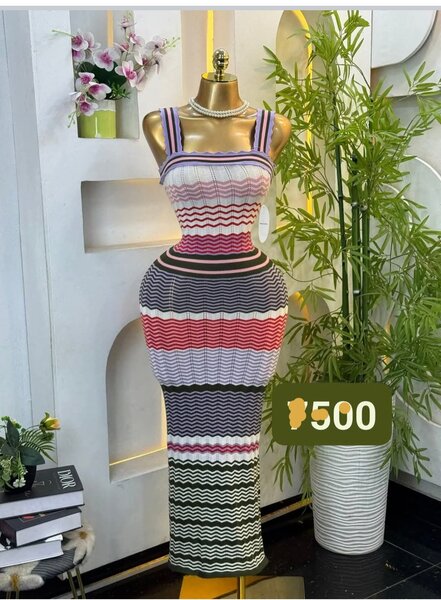 Robe longue tricotée