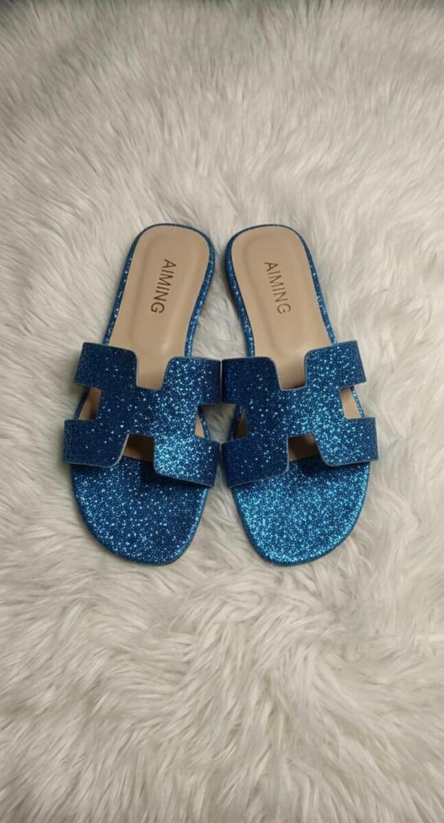 Sandales plates à paillettes