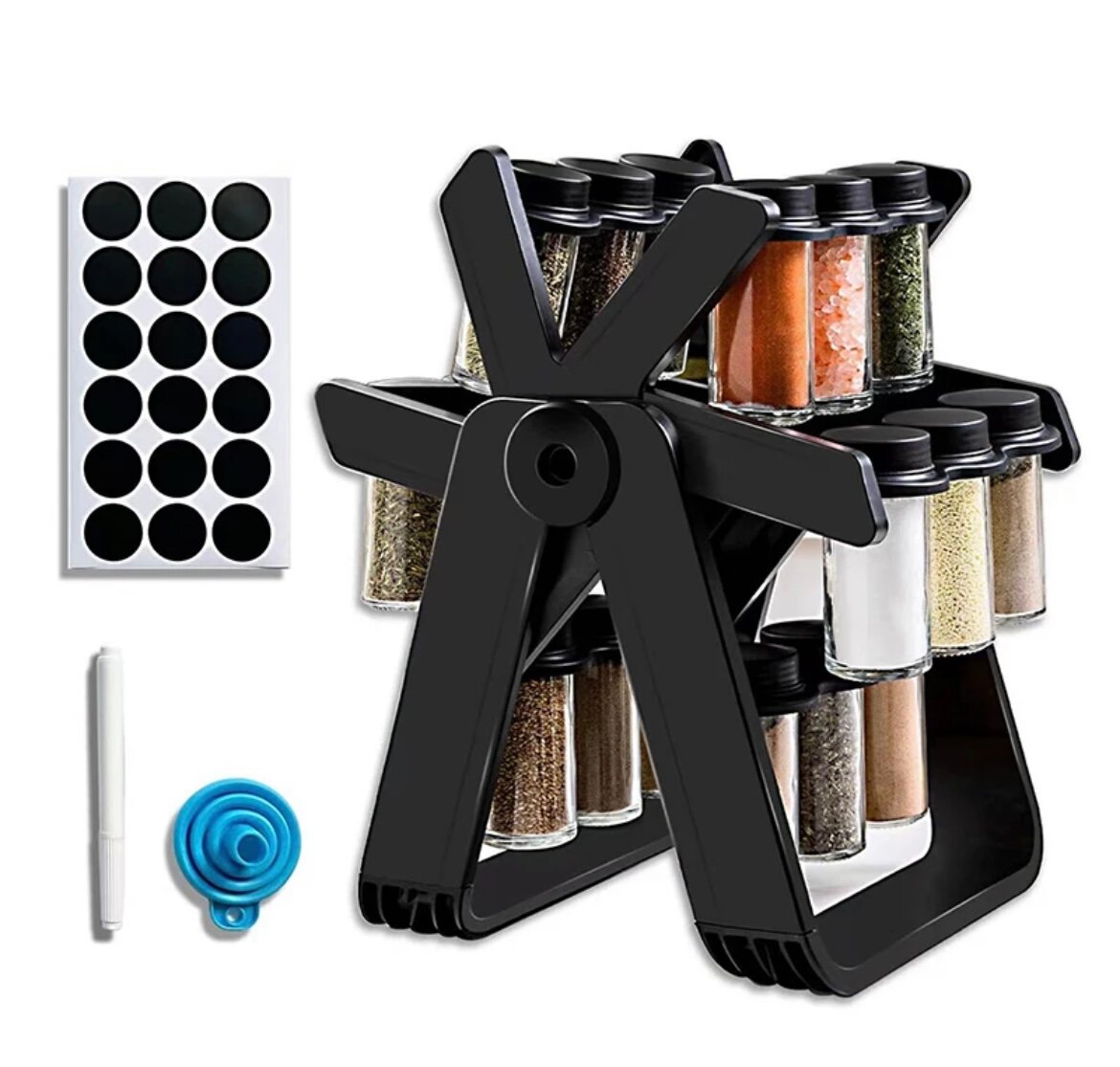 Support épices rotatif 18 pots