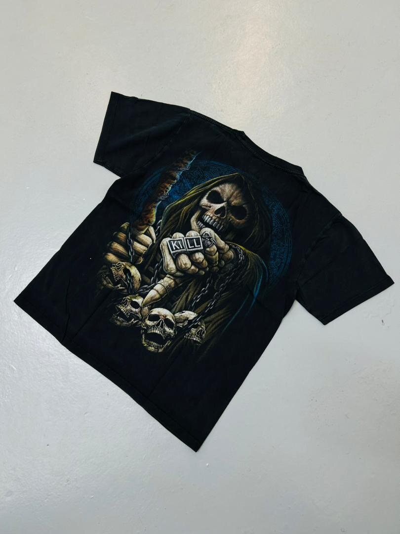 T-shirt noir motif crâne