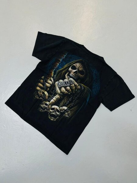 T-shirt noir motif crâne