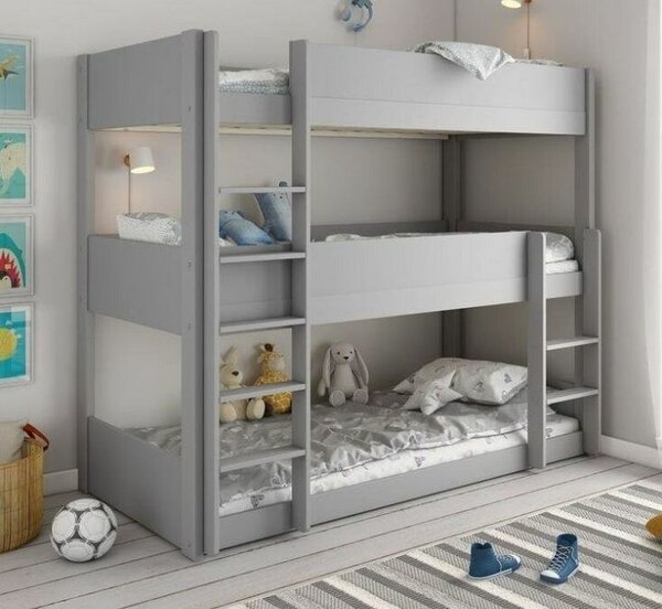 Lit superposé gris pour enfants