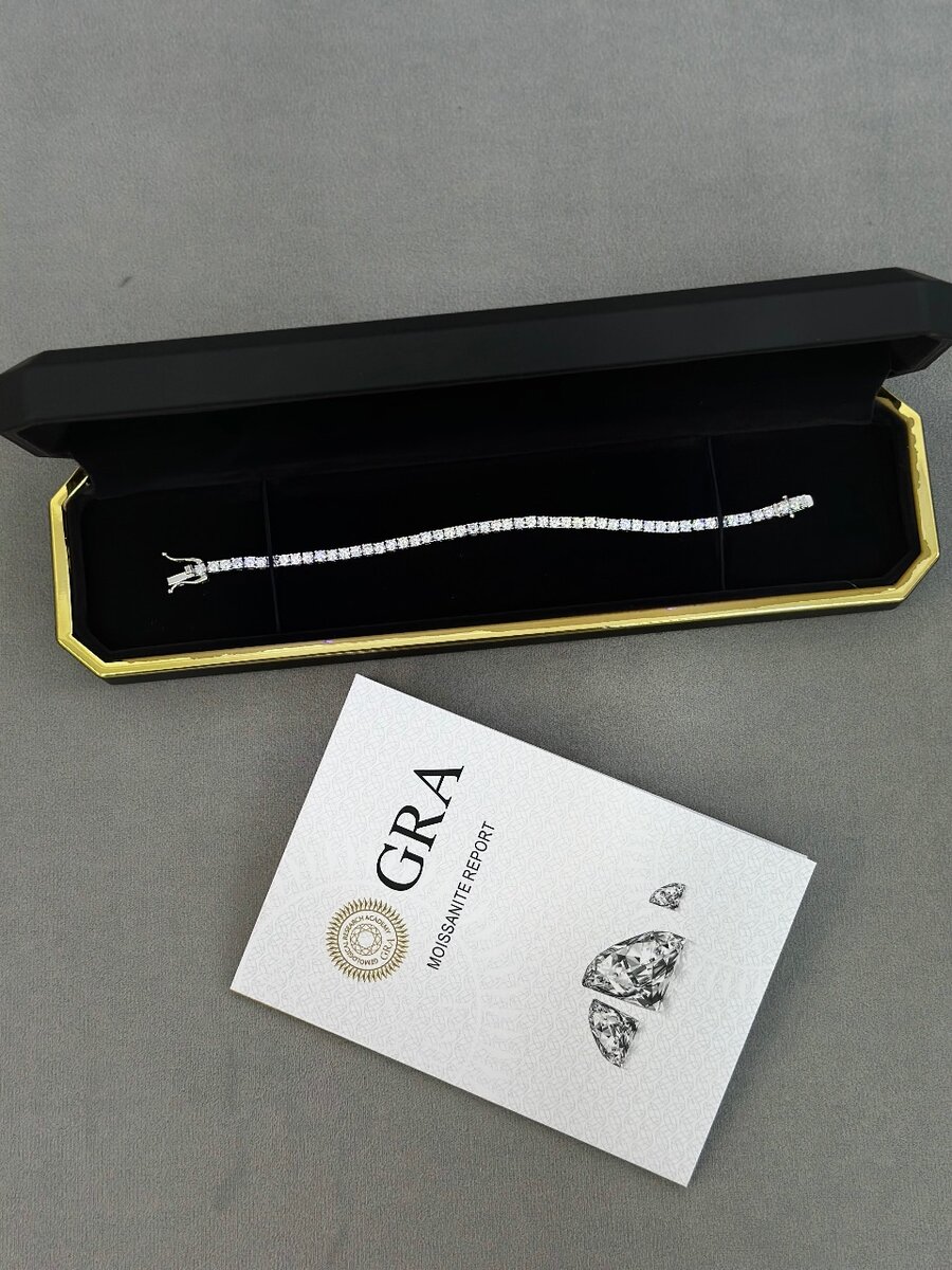 Серебряные браслеты с бриллиантом (муассанит)