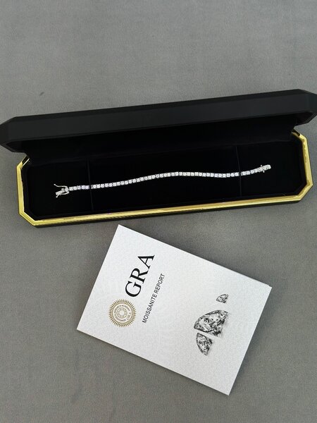 Серебряные браслеты с бриллиантом (муассанит)