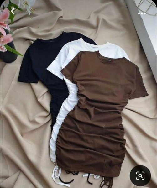 Robe froncée en jersey