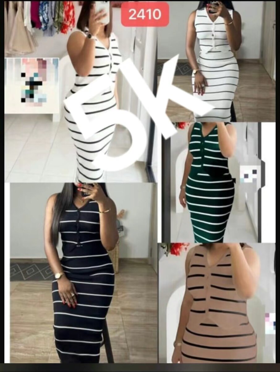 Robe Longue Rayée Élégante