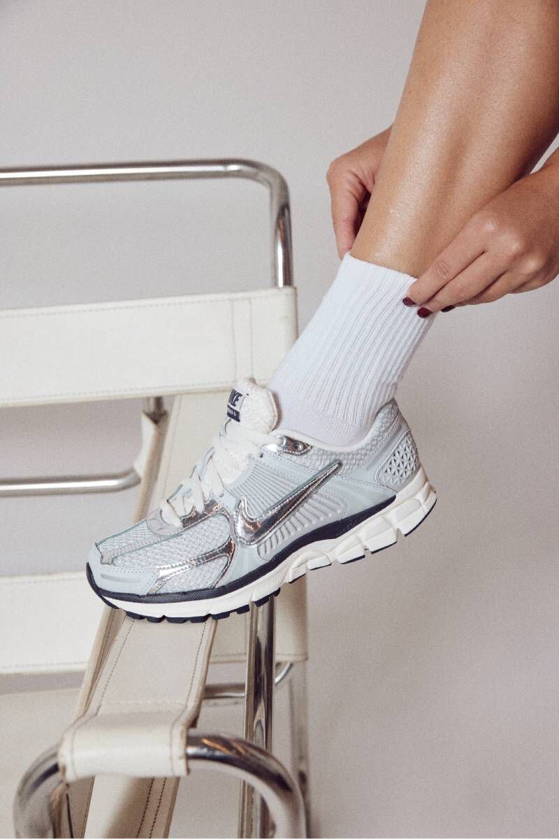Baskets argentées tendance