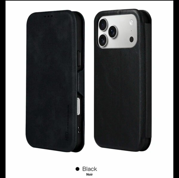 Coque Folio Cuir Noir 17 pro m