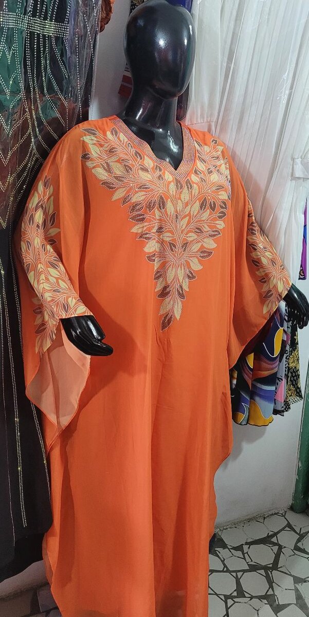 Boubou Dame , orange élégante