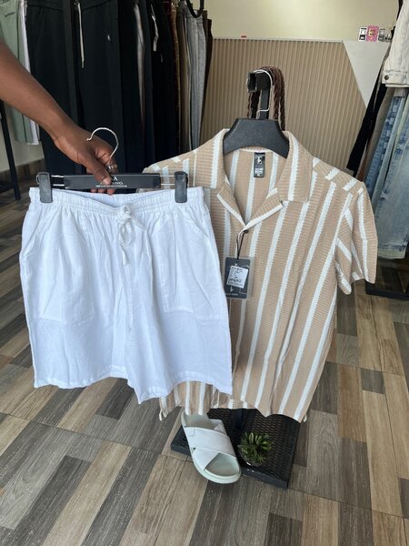 Shirts and linen shorts