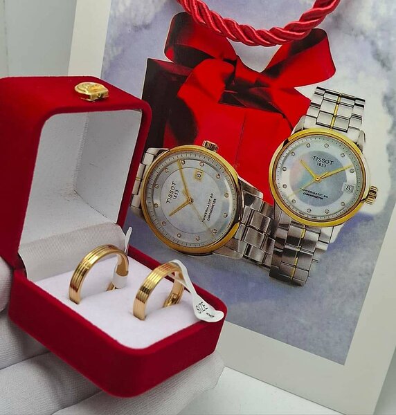 Ensemble d'Alliances et Montres Unisexes