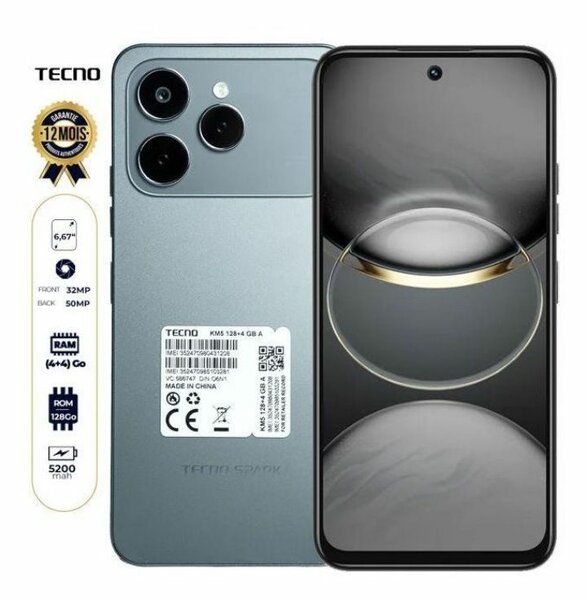 Tecno Spark Smartphone 128Go
