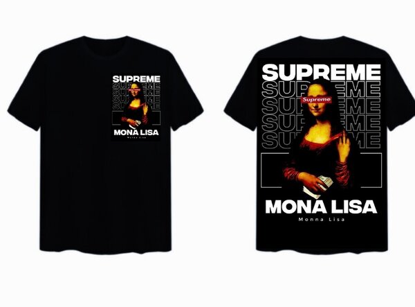 T-shirt noir Mona Lisa
