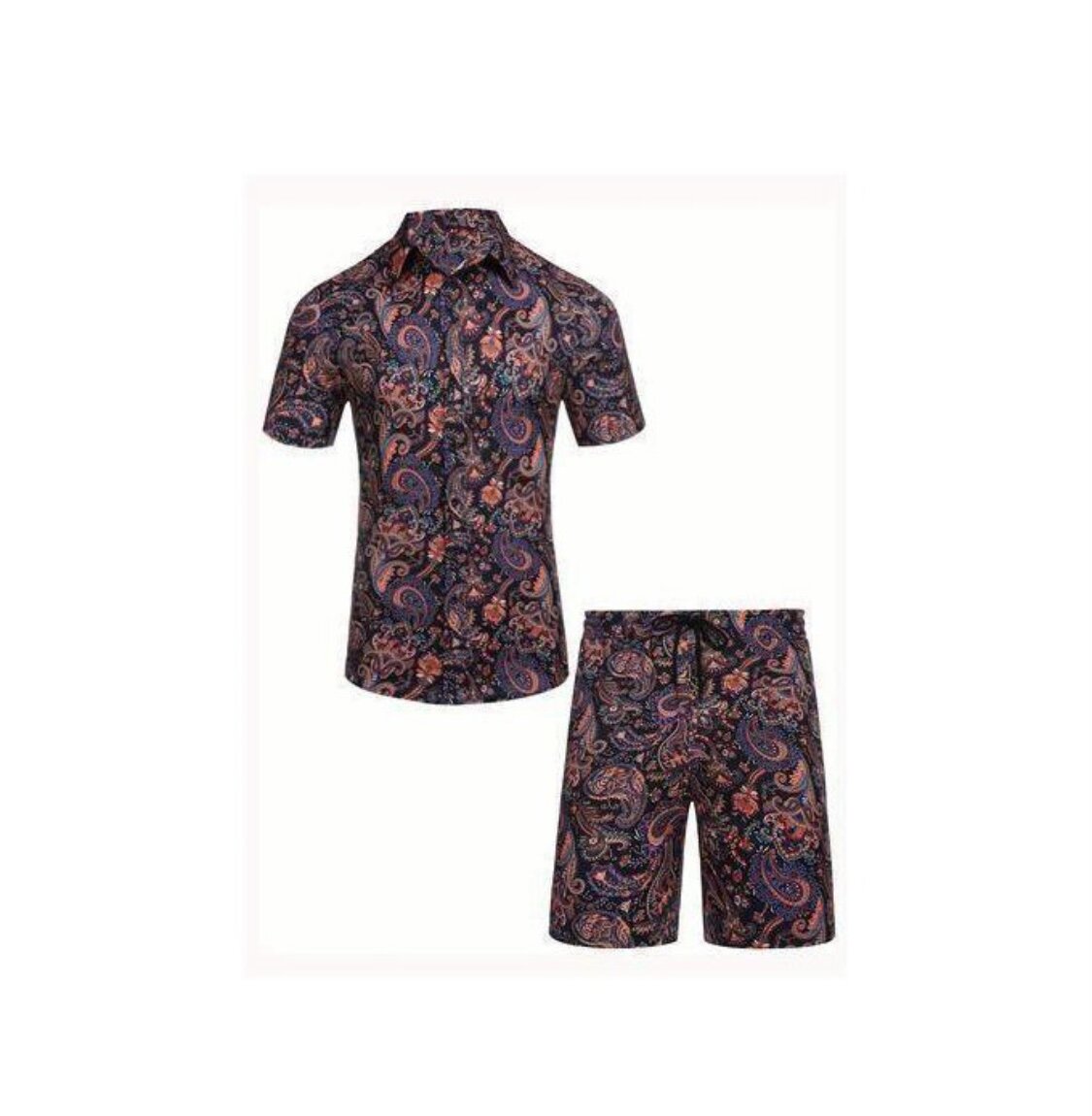 Ensemble chemise et short paisley homme