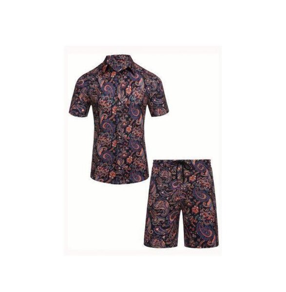 Ensemble chemise et short paisley homme