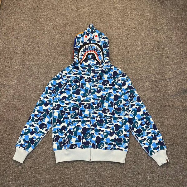 Sweat à capuche Bape camouflage bleu