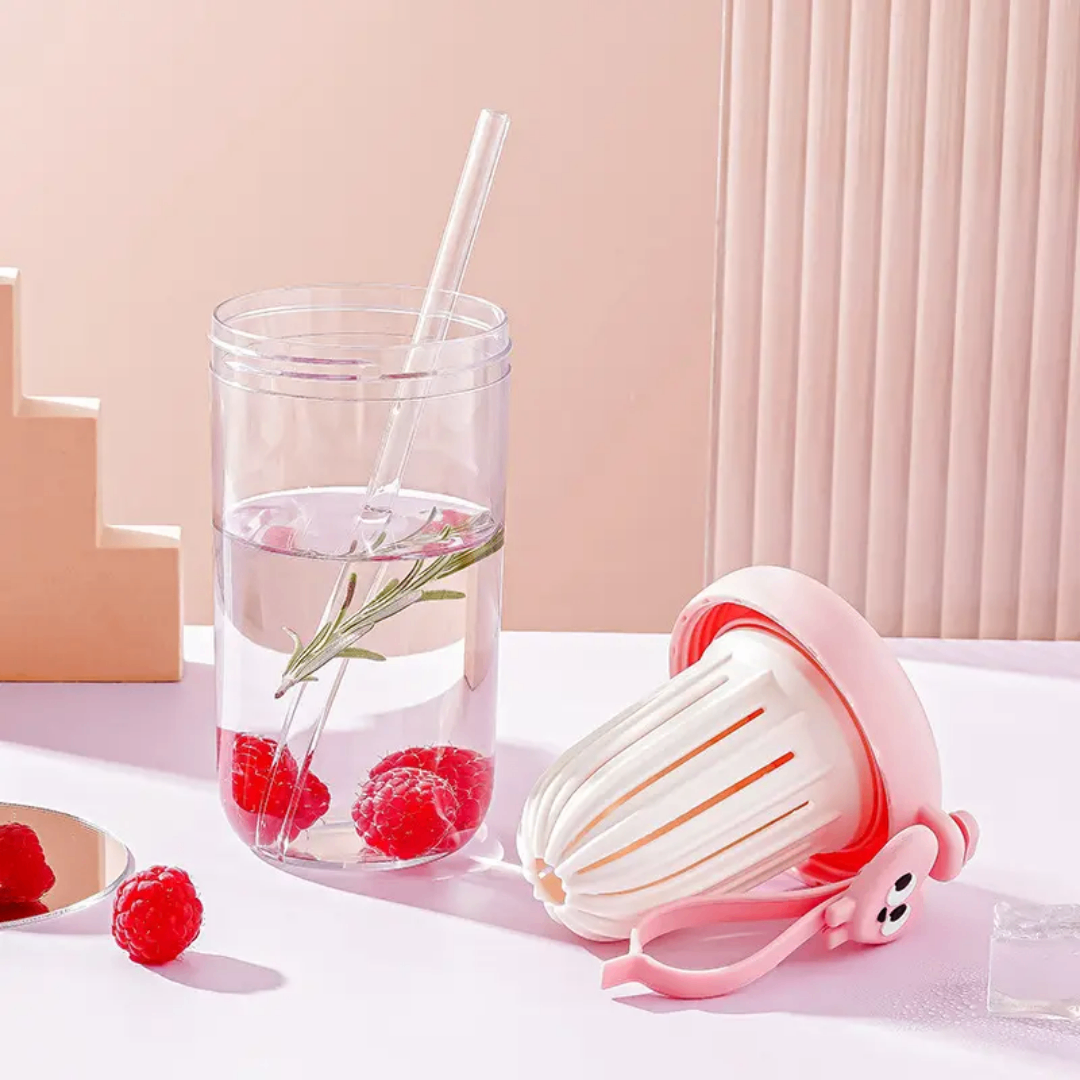 Glass drinking bottle