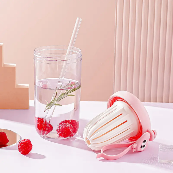 Glass drinking bottle