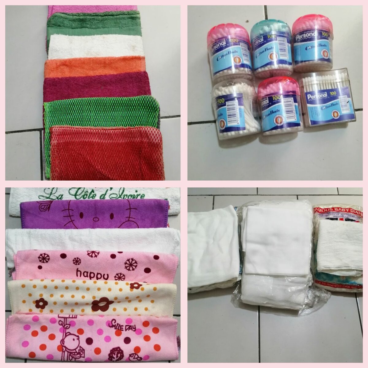 cotonnette 100,mini serviettes et couche en coton