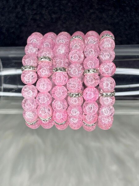 Bracelet perles roses élégantes