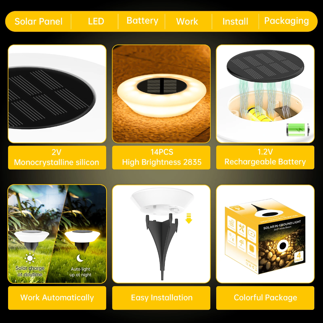 Lampe de sol solaire LED