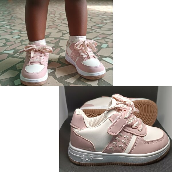 Baskets rose enfant confort