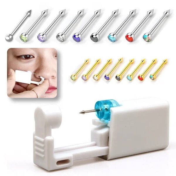 Disposable nose piercing tool